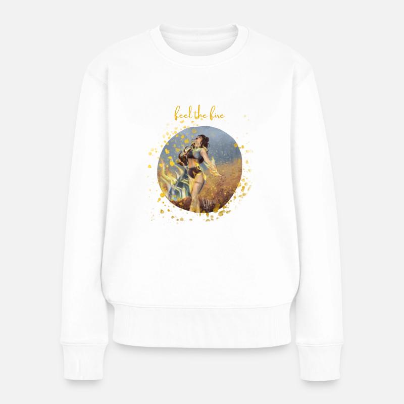 Fühle das feuer,phönix - Frauen Premium Bio Pullover - Weiß