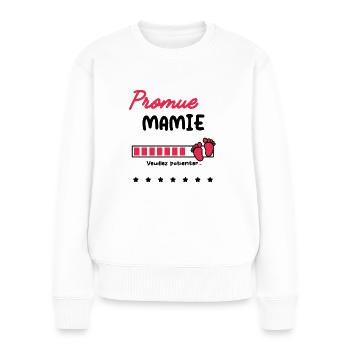 Promue Mamie cadeau future Mamie - Pull Premium bio Femme - blanc - Devant - Julia (174cm)