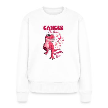 Cancer Du Sein Octobre Rose Papillon Dinosaure - Pull Premium bio Femme - blanc - Devant - Julia (174cm)