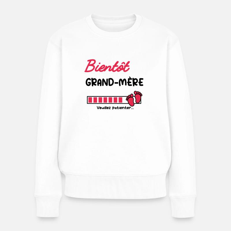 Annonce grossesse mamie bientôt grand-mère - Pull Premium bio Femme - blanc