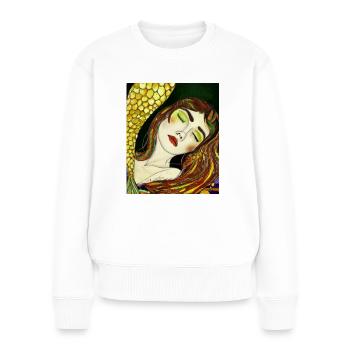 Mermaid Portrait Gustav Klimt Style - Women's Premium Organic Jumper - white - Front - Julia (174cm)