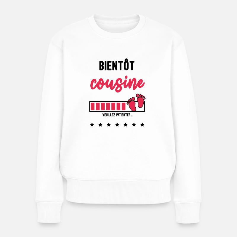 bientôt Cousine - Pull Premium bio Femme - blanc