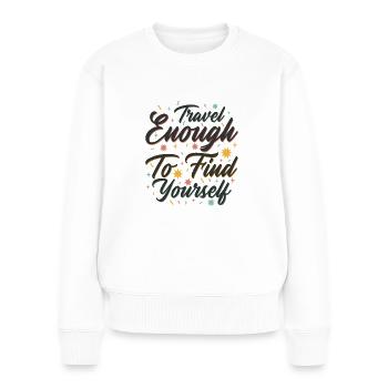 Motivateur de voyage Self-Care Inspirational - Pull Premium bio Femme - blanc - Devant - Julia (174cm)