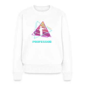 Rétro Professeur Enseignement Universitaire - Pull Premium bio Femme - blanc - Devant - Julia (174cm)