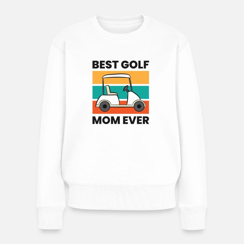Beste Golf Mom Ever Mama Mutter Lustig Golfing - Frauen Premium Bio Pullover - Weiß