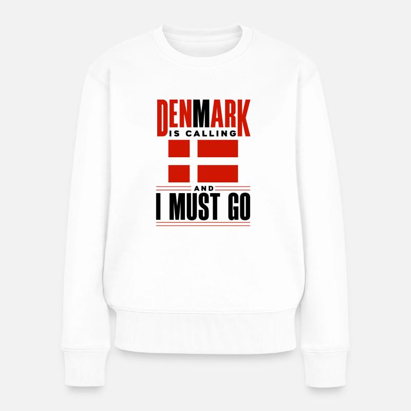 Dänemark Dänemark Dänemark Flagge Dänemark ruft - Frauen Premium Bio Pullover - Weiß