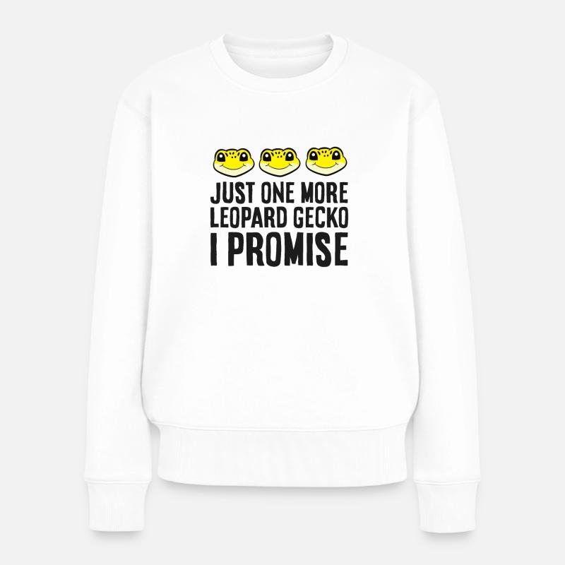 Nur noch ein Leopardgecko Ich verspreche - Frauen Premium Bio Pullover - Weiß