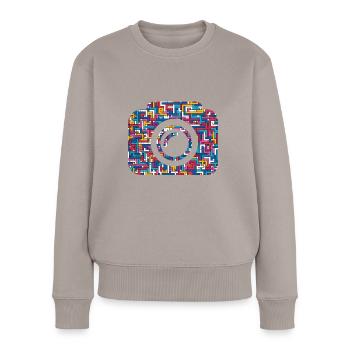 Kamera Fotokamera Linse - Frauen Premium Bio Pullover - Taupe - Vorne - Julia (174cm)