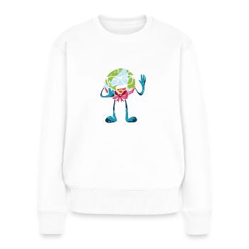 Peace Love Save Our Planet Earth - Frauen Premium Bio Pullover - Weiß - Vorne - Julia (174cm)