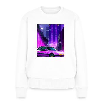 Vaporwave Esthétique Synthwave City - Pull Premium bio Femme - blanc - Devant - Julia (174cm)