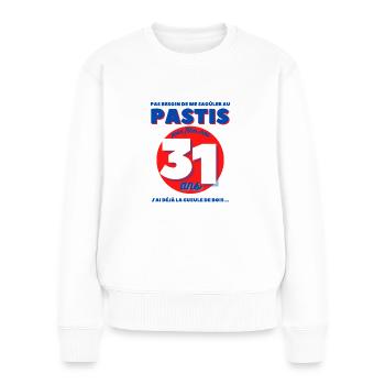 Cadeau Homme anniversaire 31 ans - Pull Premium bio Femme - blanc - Devant - Julia (174cm)