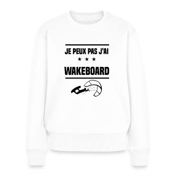 Je Peux Pas wakeboard wind wakeboardeur humour - Pull Premium bio Femme - blanc - Devant - Julia (174cm)