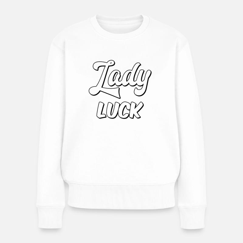 Lady Luck - Frauen Premium Bio Pullover - Weiß