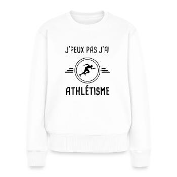 je peux pas j'ai athlétisme pour athlète - Pull Premium bio Femme - blanc - Devant - Julia (174cm)