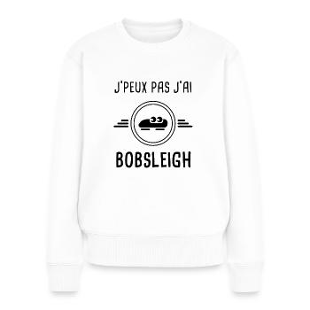 je peux pas j'ai bobsleigh pour bobsleigher - Pull Premium bio Femme - blanc - Devant - Julia (174cm)