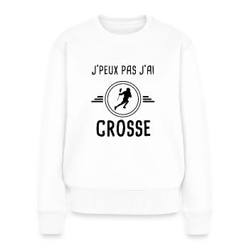 je peux pas j'ai crosse pour hockeyeur - Pull Premium bio Femme - blanc - Devant - Julia (174cm)