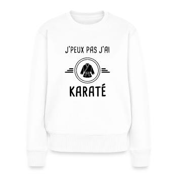je peux pas j'ai karaté karategi pour karatéka - Pull Premium bio Femme - blanc - Devant - Julia (174cm)