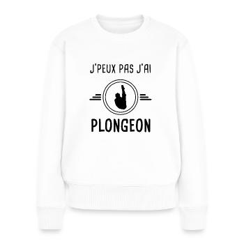 je peux pas j'ai plongeon pour plongeur - Pull Premium bio Femme - blanc - Devant - Julia (174cm)