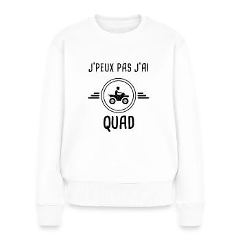je peux pas j'ai quad pour conducteur - Pull Premium bio Femme - blanc - Devant - Julia (174cm)
