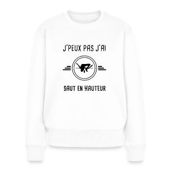 je peux pas j'ai saut en hauteur pour athlète - Pull Premium bio Femme - blanc - Devant - Julia (174cm)