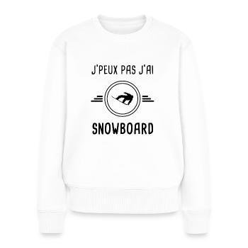 je peux pas j'ai snowboard pour snowboarder - Pull Premium bio Femme - blanc - Devant - Julia (174cm)