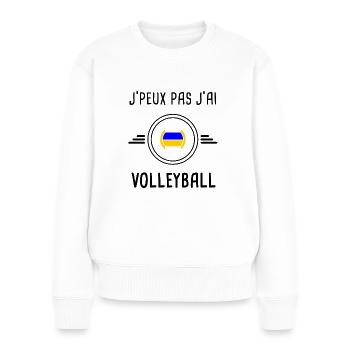 je peux pas j'ai volleyball pour volleyeur - Pull Premium bio Femme - blanc - Devant - Julia (174cm)