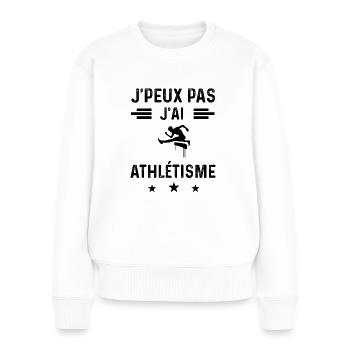 cadeau je peux pas j'ai athlétisme sport - Pull Premium bio Femme - blanc - Devant - Julia (174cm)