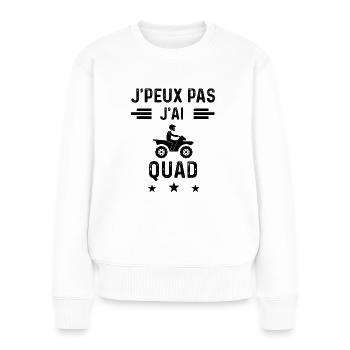 cadeau je peux pas j'ai quad - Pull Premium bio Femme - blanc - Devant - Julia (174cm)