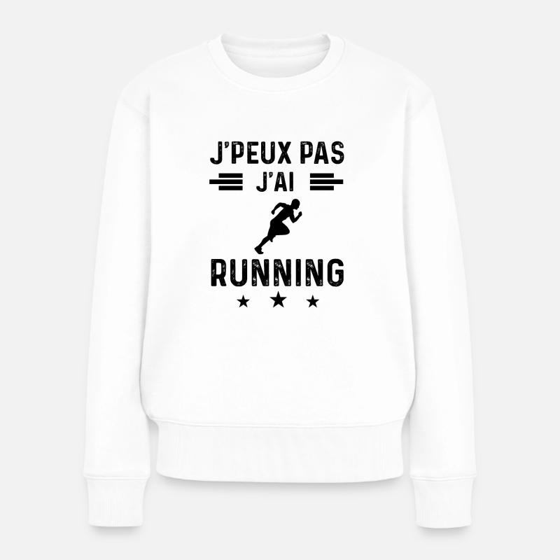 cadeau je peux pas j'ai running - Pull Premium bio Femme - blanc