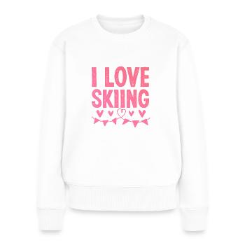 I love skiing - Women's Premium Organic Jumper - white - Front - Julia (174cm)