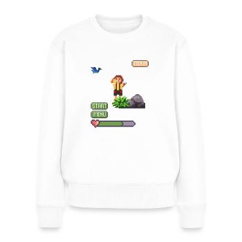 Gaming - Frauen Premium Bio Pullover - Weiß - Vorne - Julia (174cm)