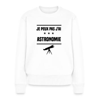 j'peux pas j'ai astronomie telescope humour - Pull Premium bio Femme - blanc - Devant - Julia (174cm)
