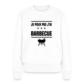 j'peux pas j'ai barbecue grill humour - Pull Premium bio Femme - blanc - Devant - Julia (174cm)