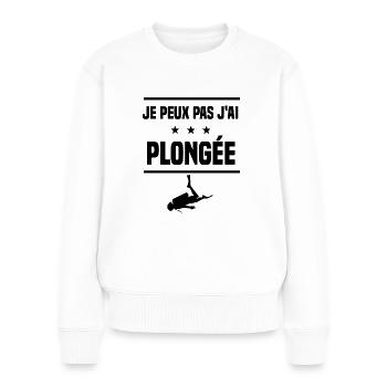 j'peux pas j'ai plongée en apnée humour - Pull Premium bio Femme - blanc - Devant - Julia (174cm)