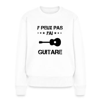 j'peux pas j'ai guitare cadeau gutariste - Pull Premium bio Femme - blanc - Devant - Julia (174cm)