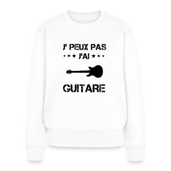 j'peux pas j'ai guitare électrique cadeau - Pull Premium bio Femme - blanc - Devant - Julia (174cm)