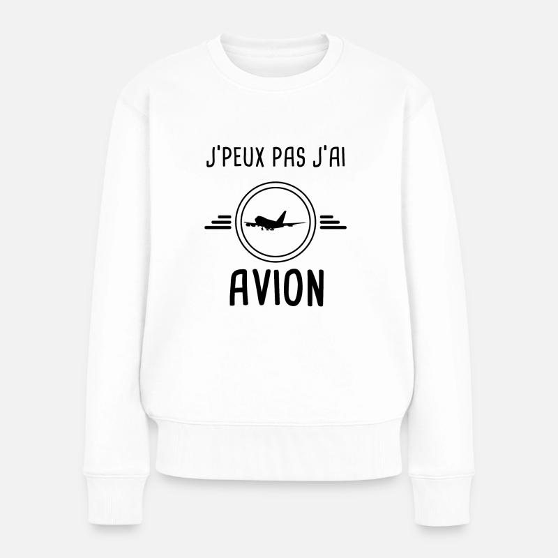 j'peux pas j'ai avion - Pull Premium bio Femme - blanc