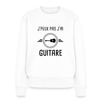 j'peux pas j'ai guitare - Pull Premium bio Femme - blanc - Devant - Julia (174cm)