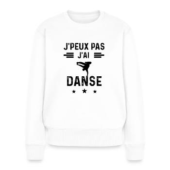 j'peux pas j'ai danse danceur danseur - Pull Premium bio Femme - blanc - Devant - Julia (174cm)