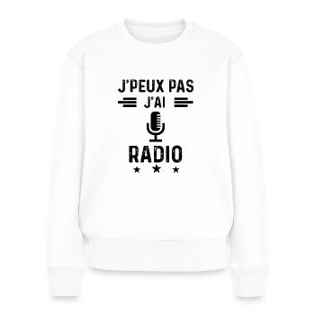 j'peux pas j'ai radio audio - Pull Premium bio Femme - blanc - Devant - Julia (174cm)