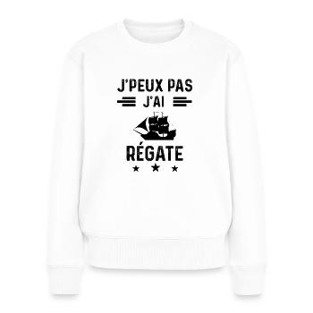 j'peux pas j'ai régate bateau - Pull Premium bio Femme - blanc - Devant - Julia (174cm)