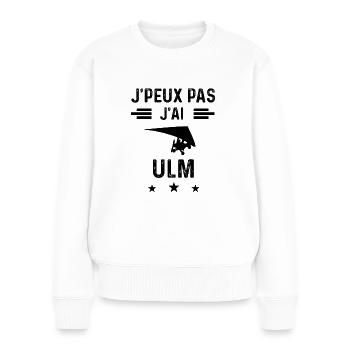 j'peux pas j'ai ulm pilote - Pull Premium bio Femme - blanc - Devant - Julia (174cm)