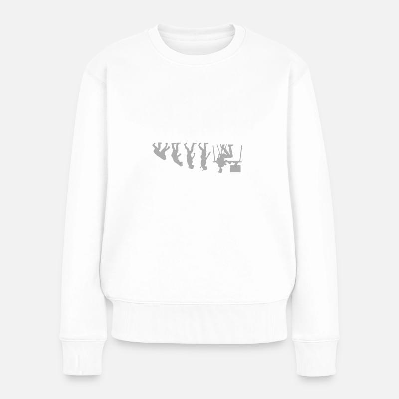 Evolution humaine Concepteur Web Humour Design numérique - Pull Premium bio Femme - blanc