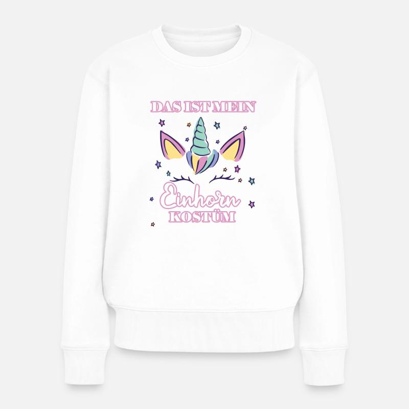 Das ist mein Einhorn Kostüm Fasching Karneval - Frauen Premium Bio Pullover - Weiß