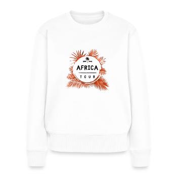 Afrika Tour Bunt - Frauen Premium Bio Pullover - Weiß - Vorne - Julia (174cm)
