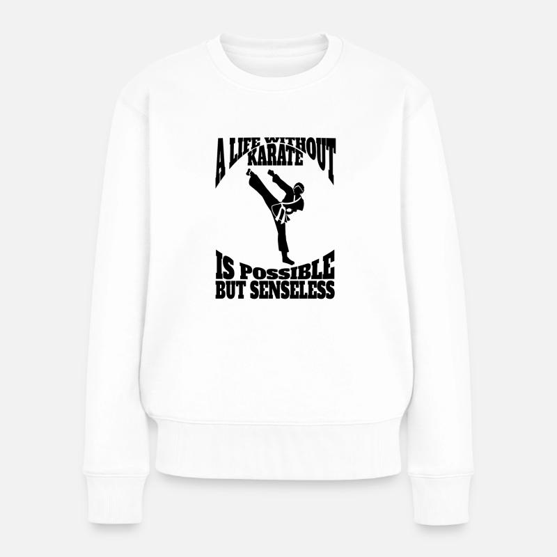 Karate Aikido Kampfsport Hapkido Kampfkunst Judo - Frauen Premium Bio Pullover - Weiß