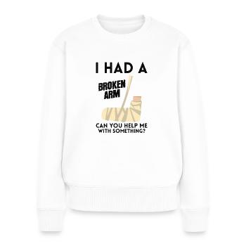 Knochen Ellbogen Hand Handgelenk Verletzung Ich - Frauen Premium Bio Pullover - Weiß - Vorne - Julia (174cm)