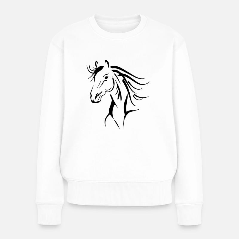 Beau cheval - Pull Premium bio Femme - blanc
