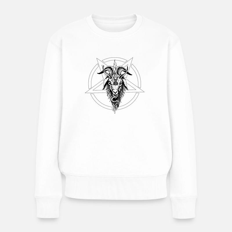 Satan Baphomet Devil Pentagramme - Pull Premium bio Femme - blanc