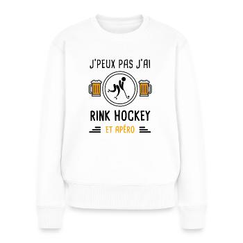 j'peux pas j'ai rink hockey apéro cadeau - Pull Premium bio Femme - blanc - Devant - Julia (174cm)